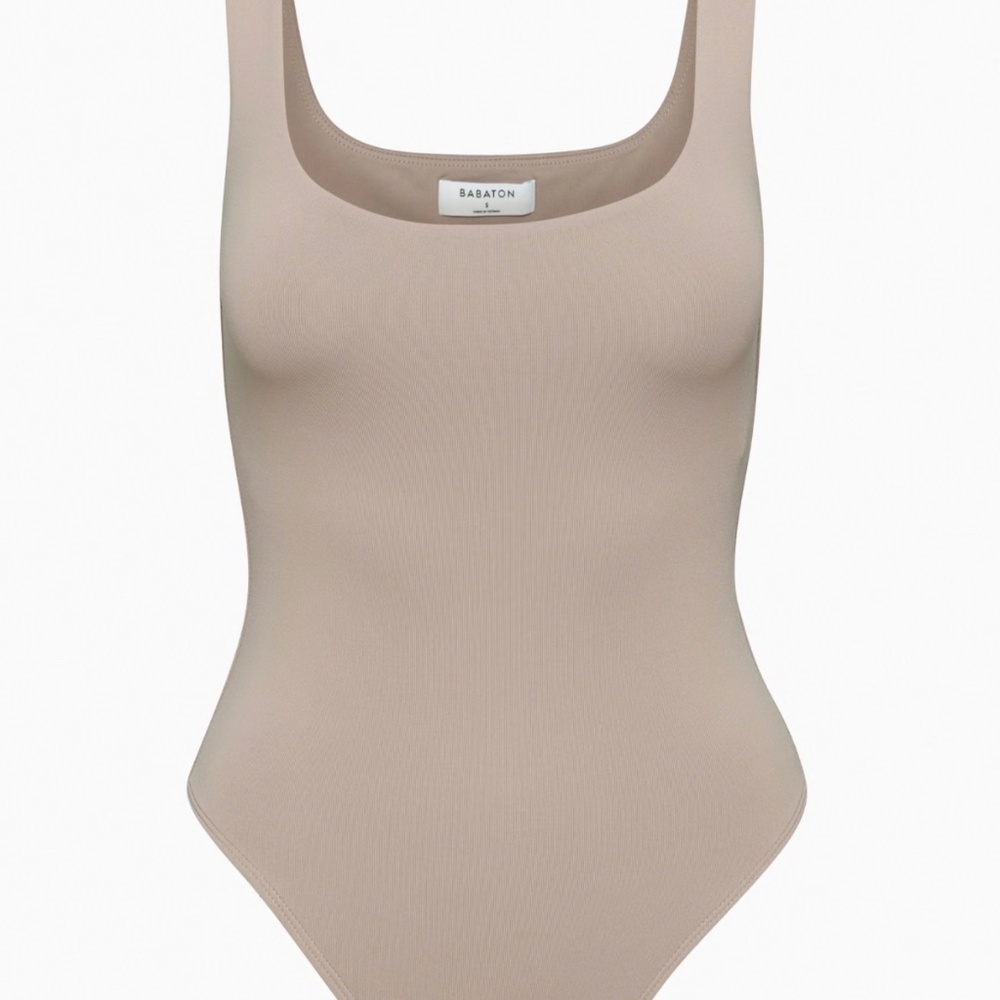 Aritzia Contour Tank Bodysuit in Warm Taupe - Picture 4 of 5